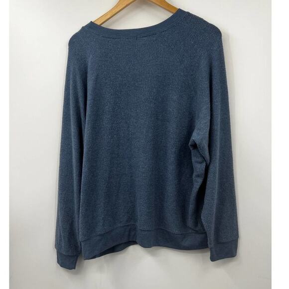Wildfox Sweatshirt Women's Freedom Rainbow Pullover Stretch Blue Size L New - Picture 8 of 8